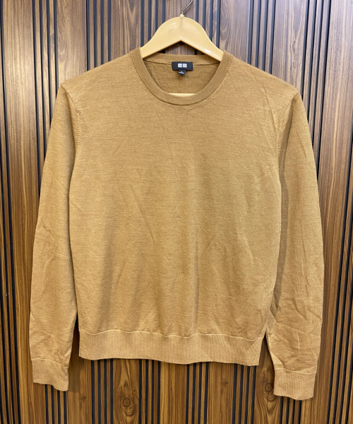 Brown Round Neck Knitted Top