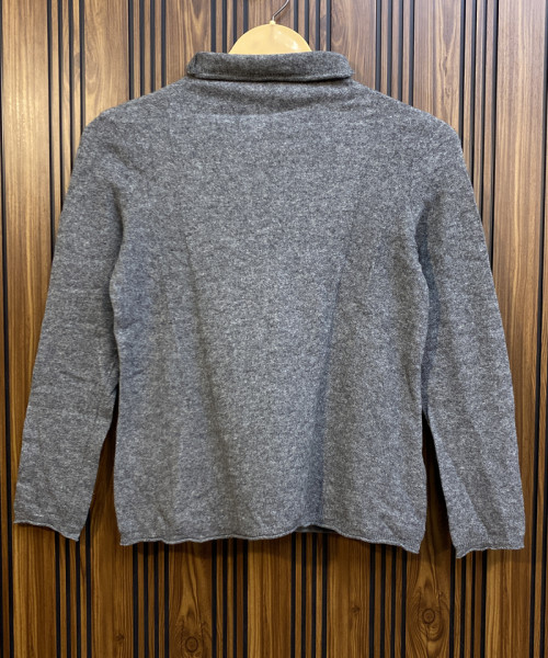 Grey High Neck Knitted Pullover