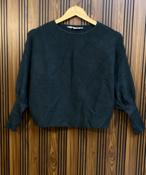 Round Neck Black Top