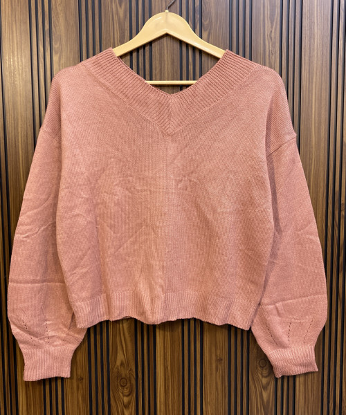 V Neck Knitted Pullover