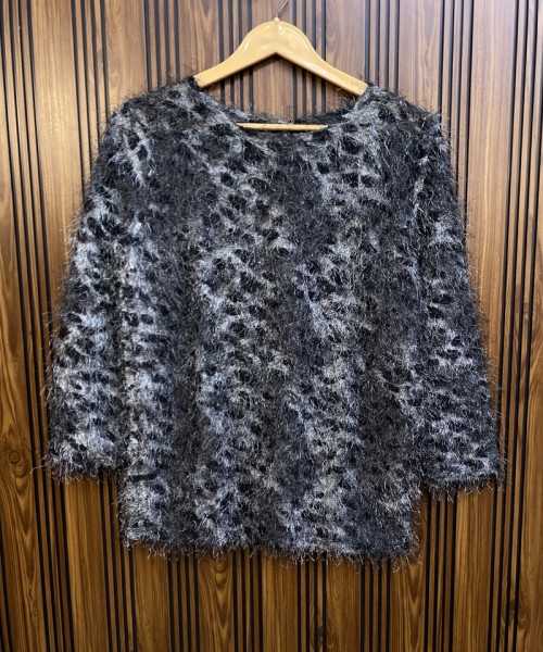 Grey Fur Winter Top