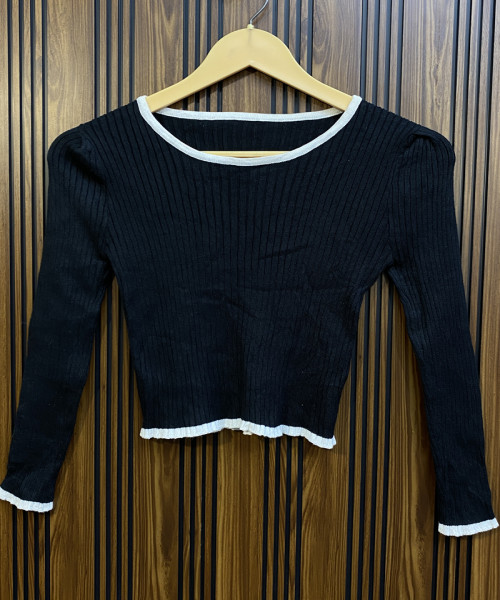 Black With White Pre Winter Top