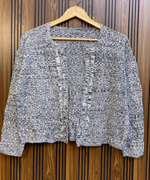 Black With White Knitted Shrugs