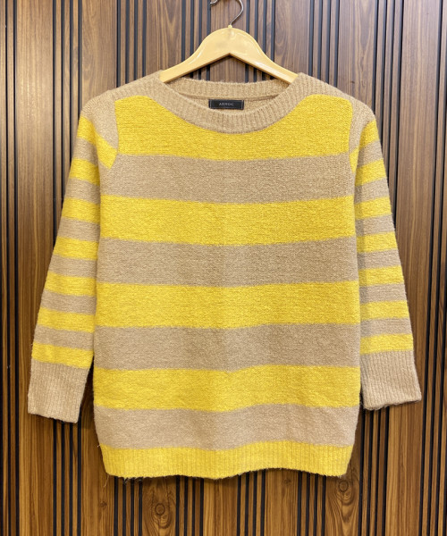 Yellow With Brown Winter Pullover
