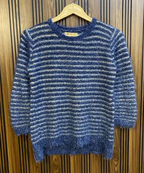 Blue With White Fur Top