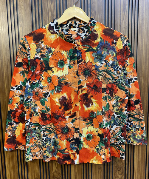 Flower Printed Winter Cardigan