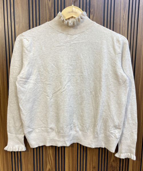 Off White Knitted Winter Pullover