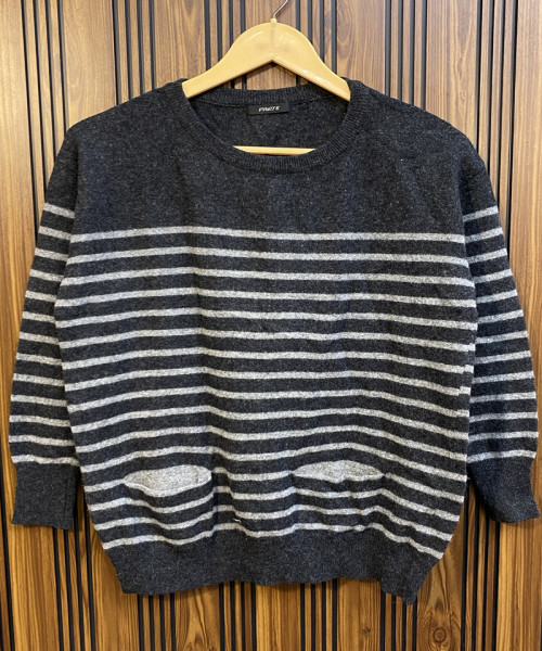 Black With Off White Winter Pullover