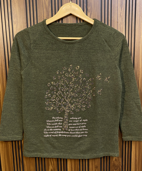 Khaki Green Knitted Top