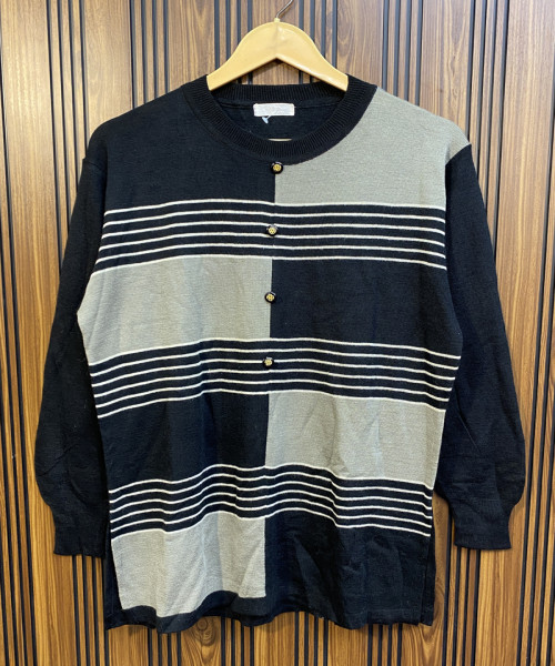 Black With Grey Winter Pullover