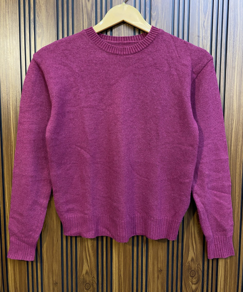 Purple Round Neck Knitted Top