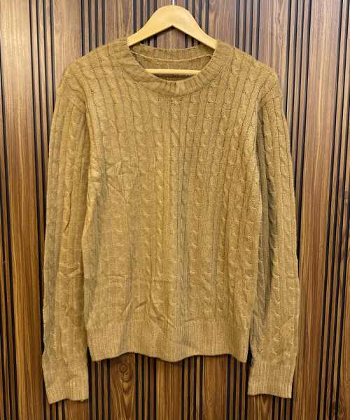 Brown Round Neck Knit Pullover