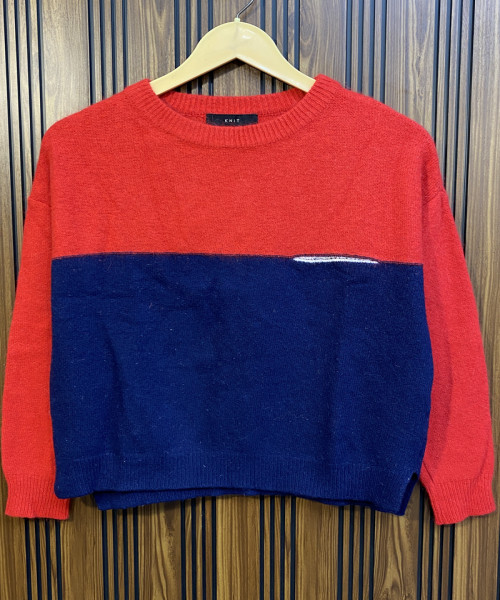 Black With Red Knitted Top