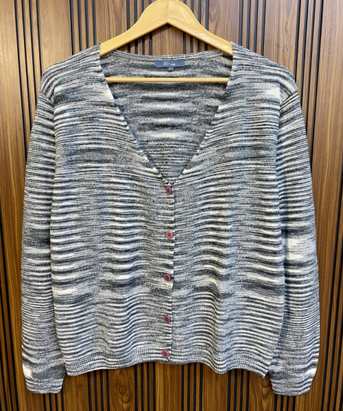 Black With White Knitted Cardigan