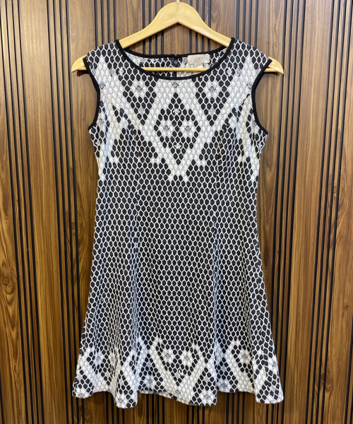 Black With White Winter Long Top