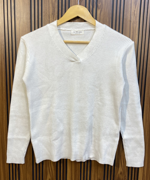 White Pre Winter Knit Pullover