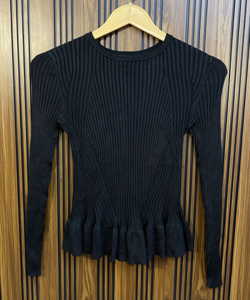 Black Pre Winter Knitted Top