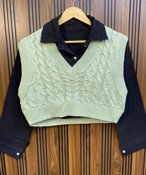 C  Green Winter Sweater Vest