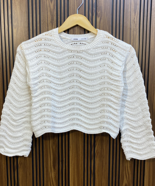 White  Knitted Pullover