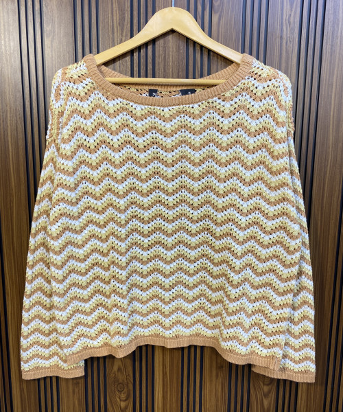 Brown  Knitted Pullover