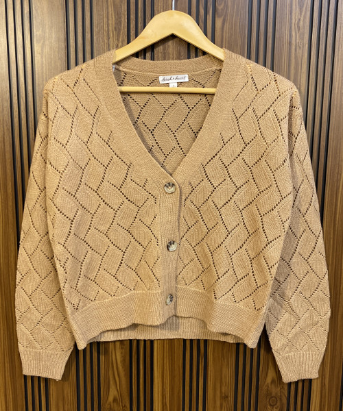 Brown Winter Knitted Cardigan