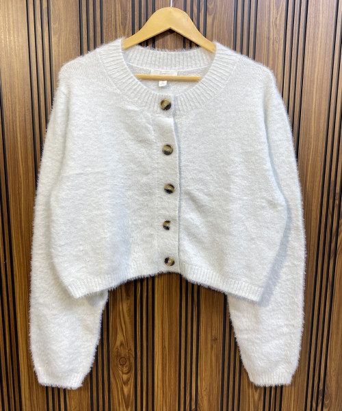 White Fur Winter Cardigan