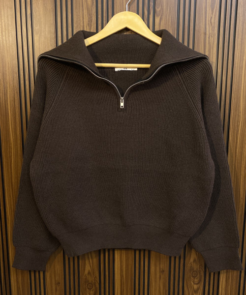 Dark Brown Winter Knitted Pullover