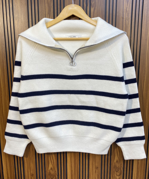 Black With White Winter Knitted Pullover