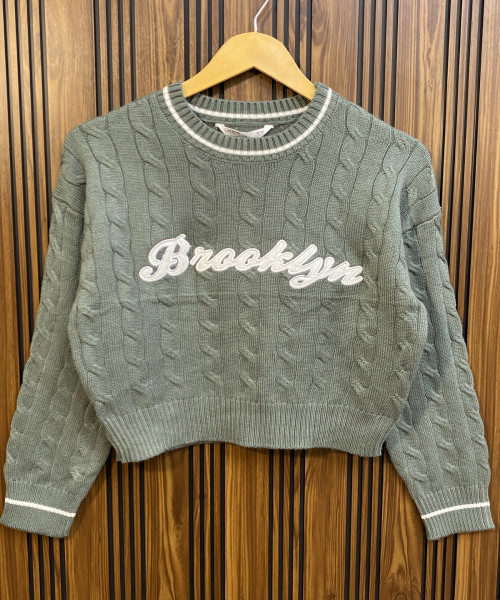 Round  Neck  Winter Knit Pullover