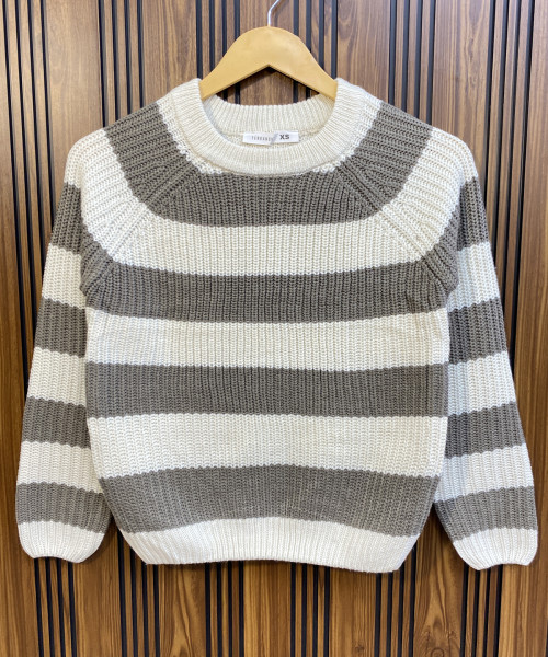 Grey With White Winter Knitted pullover