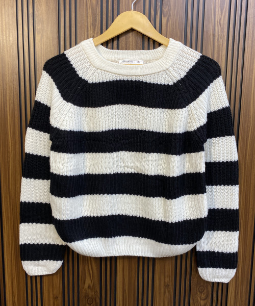 Black With White Winter Pullover