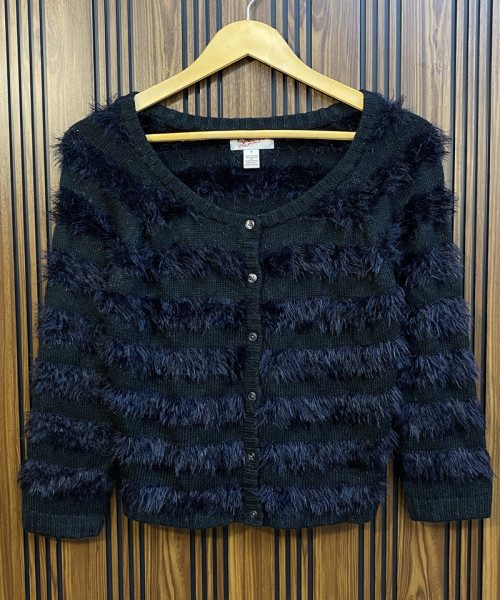 Black Winter Fur Cardigan