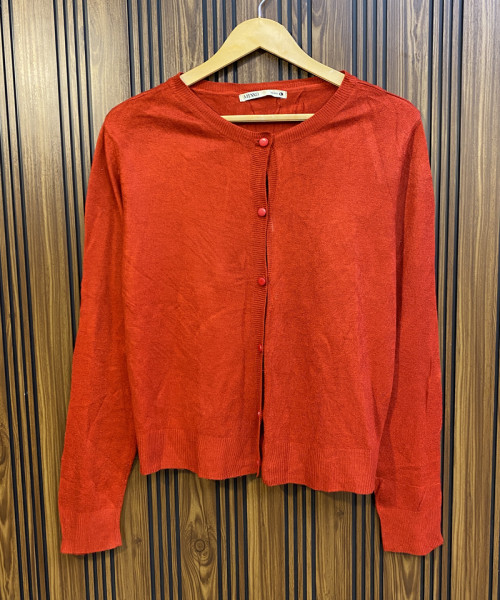 Red Winter Knit Cardigan