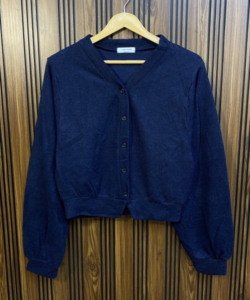 Navy Blue Winter Knit Cardigan