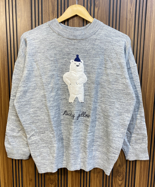 Grey Round Neck Winter Pullover