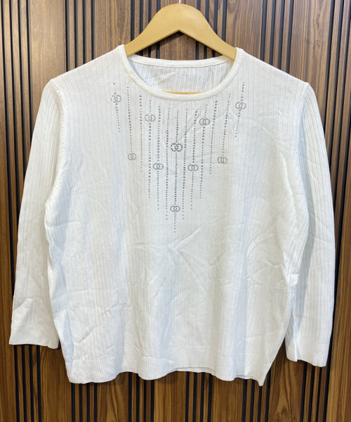 White Pre Winter Knit Top