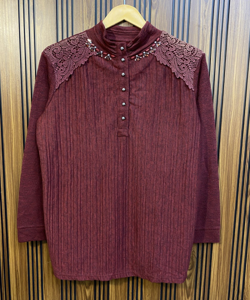 Maroon Pre Winter Knitted Top