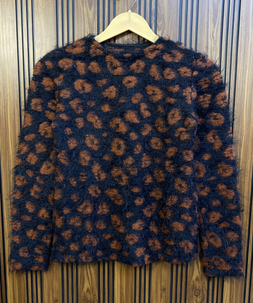 Brown With Black Winter Fur Top