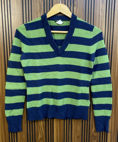 Green With Navy Blue Pre Winter Pullover