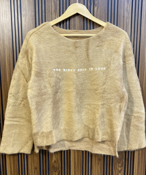Brown Fur Pullover For Women