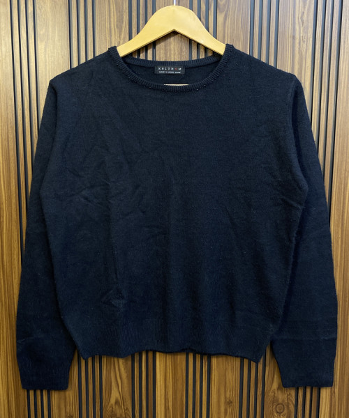 Black  Round Neck  Winter Pullover