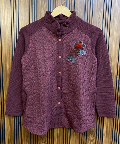Maroon Winter Cardigan For Women