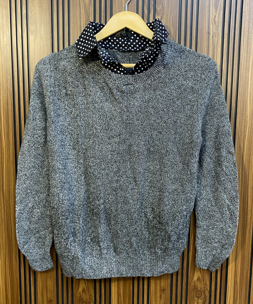 Black With White Winter Sweater