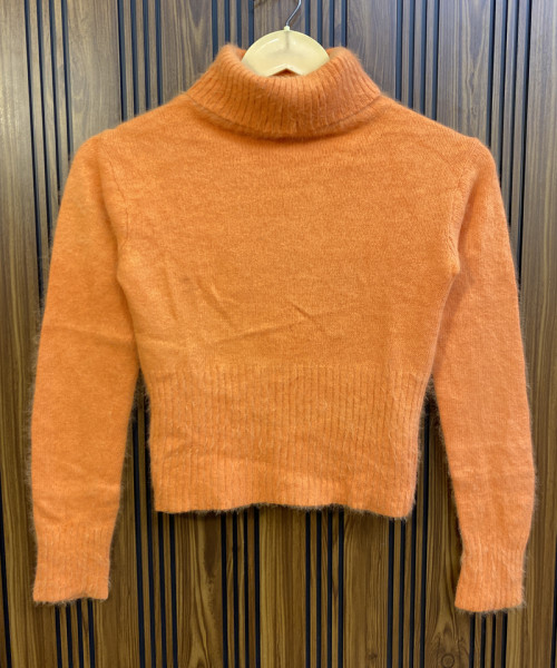 Orange Colour Winter Pullover