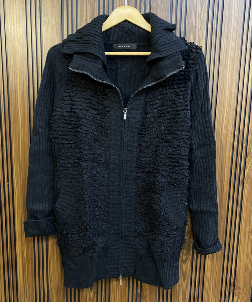 Black Winter Knitted Zipper