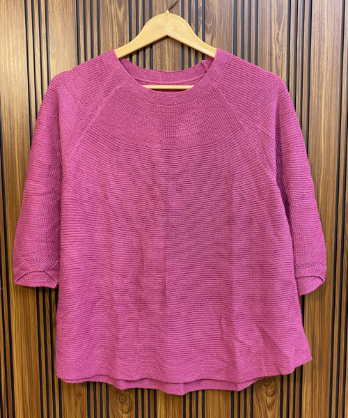 Pink Round Neck Knit Pullover