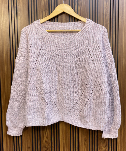 Light Pink Winter Knitted Pullover