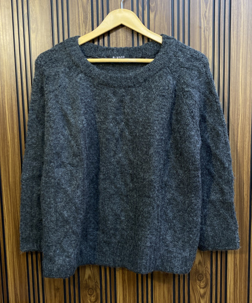Dark Grey Round Neck Winter pullover